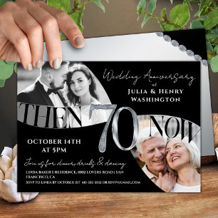 Convite Aniversário de Casamento Moderno de 70 Anos