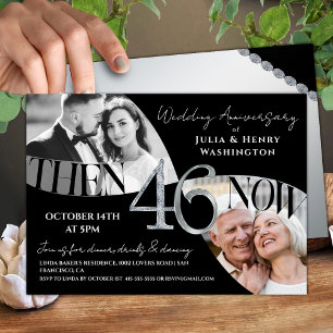 Convite Aniversário de Casamento Moderno Luxuoso de 46 Ano