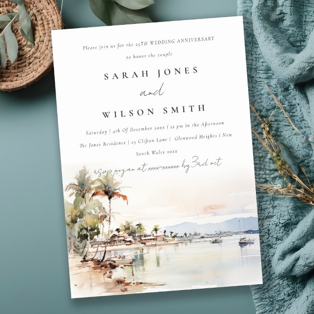 Convite Aniversário de Casamento na Paisagem de Montego Ba (Criador carregado)
