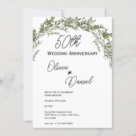Convite Aniversário de Casamento Refined Classic Greenery