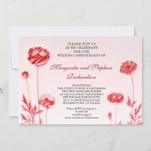 Convite aniversário de casamento romântico