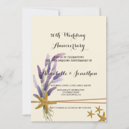 Convite Aniversário de Casamento Simples de Peixe-Estrelad