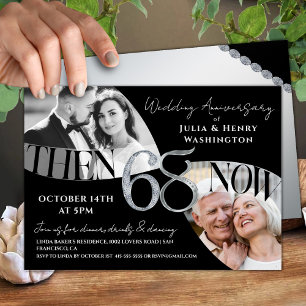 Convite Aniversário de Casamento Sofisticado Moderno de 68