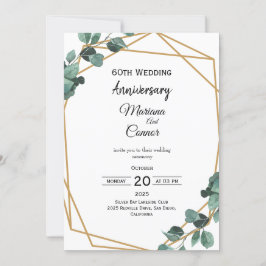 Convite Aniversário de Casamento Timeless Emerald Greenery