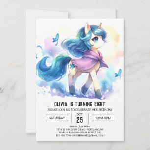Convite Aniversário de Cavalo Personalizado da Aquarela