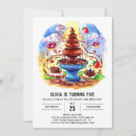 Convite Aniversário de Chocolate Aquarela Encantado