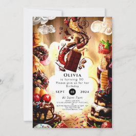 Convite Aniversário de Chocolate para Crianças Simples
