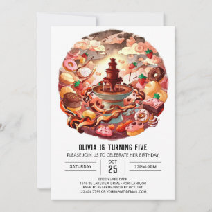 Convite Aniversário de Chocolate Pastel Encantado