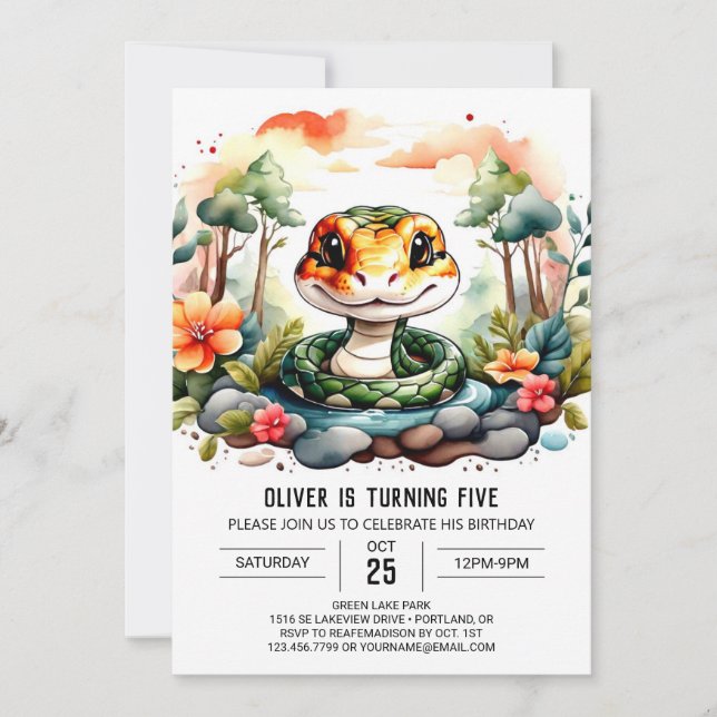 Convite Aniversário de Cobra Online (Frente)