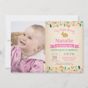 Convite Aniversário de Coelho Menina Ovo de Páscoa 1º Prim