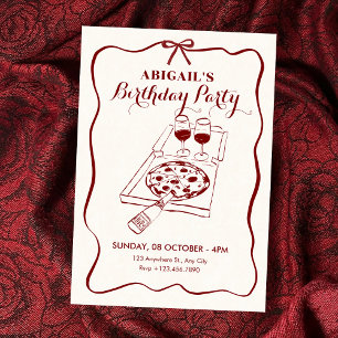 Convite Aniversário de comida e bebida