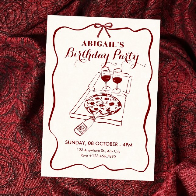 Convite Aniversário de comida e bebida  (Criador carregado)