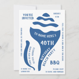 Convite Aniversário de concha de praia