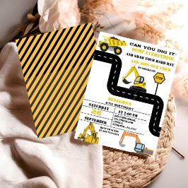 Convite Aniversário de Construção de Garoto Gêmeo de Camin