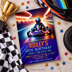 Convite Aniversário de Corrida de Kart