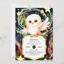 Convite Aniversário de Coruja Mágica Colorida