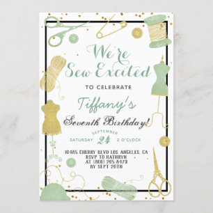 Convite Aniversário de Costura Animado