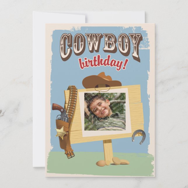 Convite Aniversário de Cowboy (Frente)