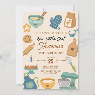 Convite Aniversário de Cozinha do Nosso Pequeno Chef