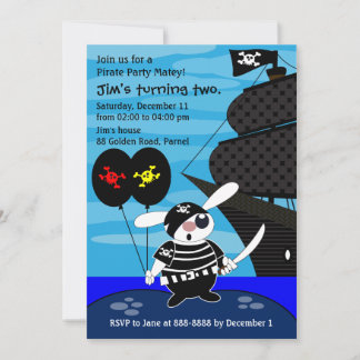 Convite Aniversário de criança 033:Pirata