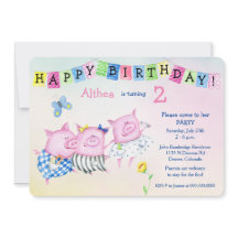 Aniversário de criança Adorável de Três Porcos