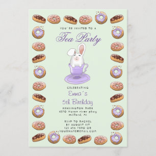Convite Aniversário de criança com rosquinhas e coelho