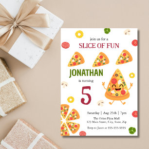 Convite Aniversário de criança da Festa de Pizza de Divers