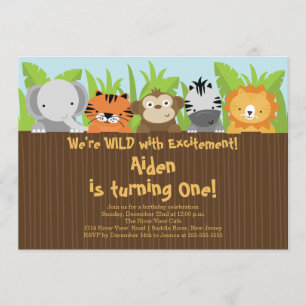 Convite Aniversário de criança de Animais do Zoo Safari Se