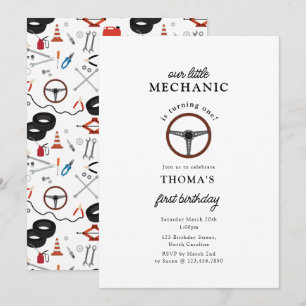 Convite Aniversário de criança de Automotores Mecânicos Pa