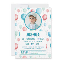 Aniversário de criança de Balões Azuis Suaves