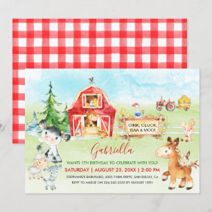 Convite Aniversário de criança de Barnyard e de Animais 