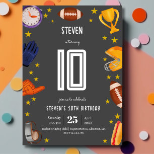 Convite Aniversário de criança de bola de futebol american