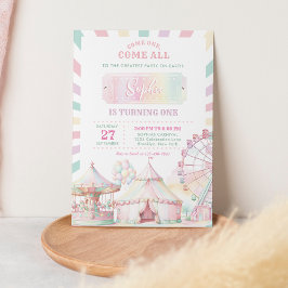 Convite Aniversário de criança de Carnaval de Cor Girly Pa