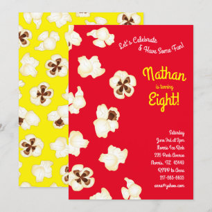 Convite Aniversário de criança de Cinema Popcorn