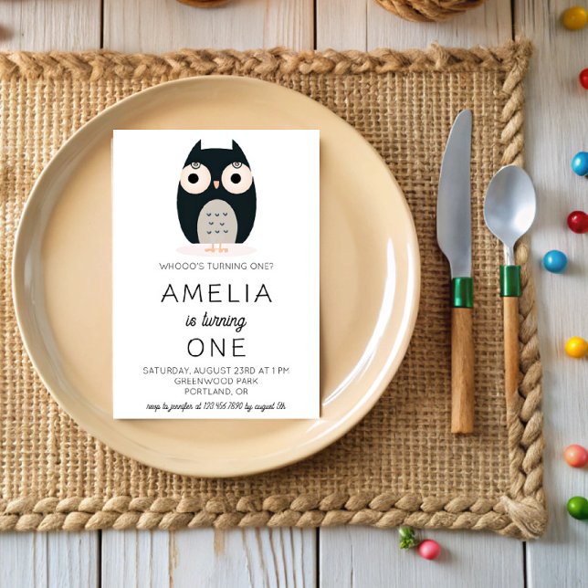 Convite Aniversário de criança de Coruja da Madeira (Criador carregado)