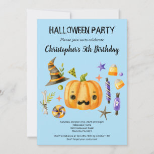 Convite Aniversário de criança de Dia das Bruxas Spooktacu
