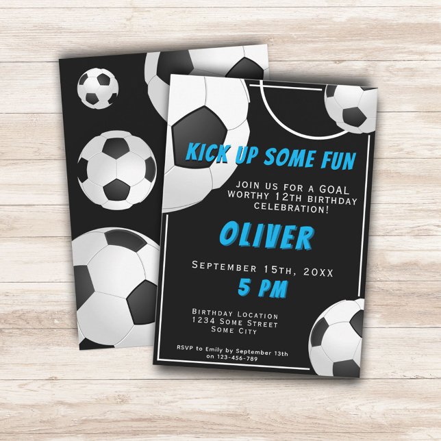 Convite Aniversário de criança de diversão de bola de fute (Criador carregado)