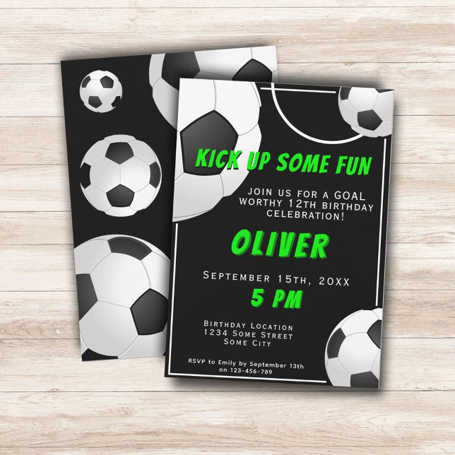 Convite Aniversário de criança de diversão de bola de fute (Criador carregado)
