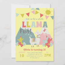 Aniversário de criança De Diversão De Llama Bonito