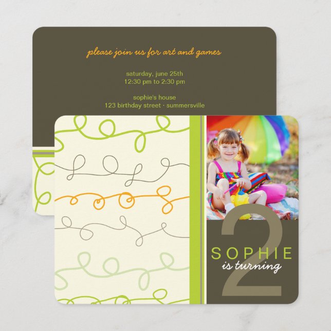 Convite Aniversário de criança de Fotografias com Escritor (Frente/Verso)