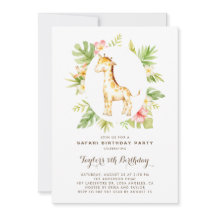 Aniversário de criança de Girafa Safari Tropical W