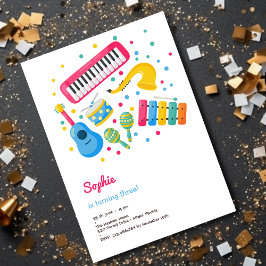 Convite Aniversário de criança de instrumentos musicais