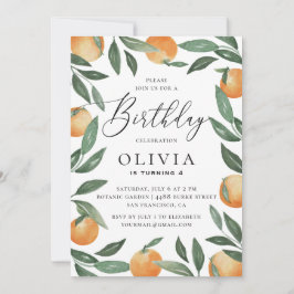 Convite Aniversário de criança de jardim floral de citrino