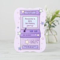 Aniversário de criança de Jogo de Arcade Roxo Retr
