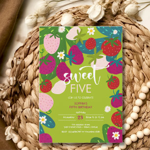 Convite Aniversário de criança de morango doce