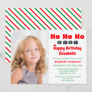 Convite Aniversário de criança de Natal Ho Ho
