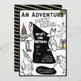 Convite Aniversário de criança de Página de Corante Animal