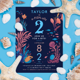 Convite Aniversário de criança de Peixe Náutico do Oceano 