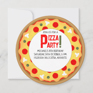 Convite Aniversário de criança de pizza