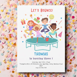 Convite aniversário de criança de pulos de vamos pulando t